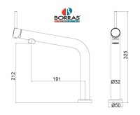 MEDIDAS MONOMANDO COCINA EVO BORRAS